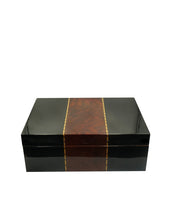 Load image into Gallery viewer, Ticker 125 Count Ebony with Walnut Inlay Table Top Humidor (Pre-Owned)