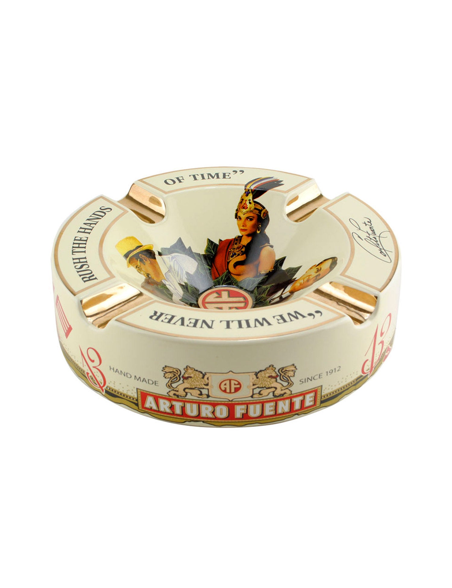 Arturo Fuente "Hands of Time" 4-Cigar Large Ashtray (Cream)