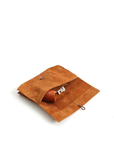 Savinelli Velvet Pipe and Tobacco Pouch (Light Brown)
