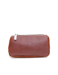 Leather 2 Pipe and Tobacco Bag (Suede Brick)