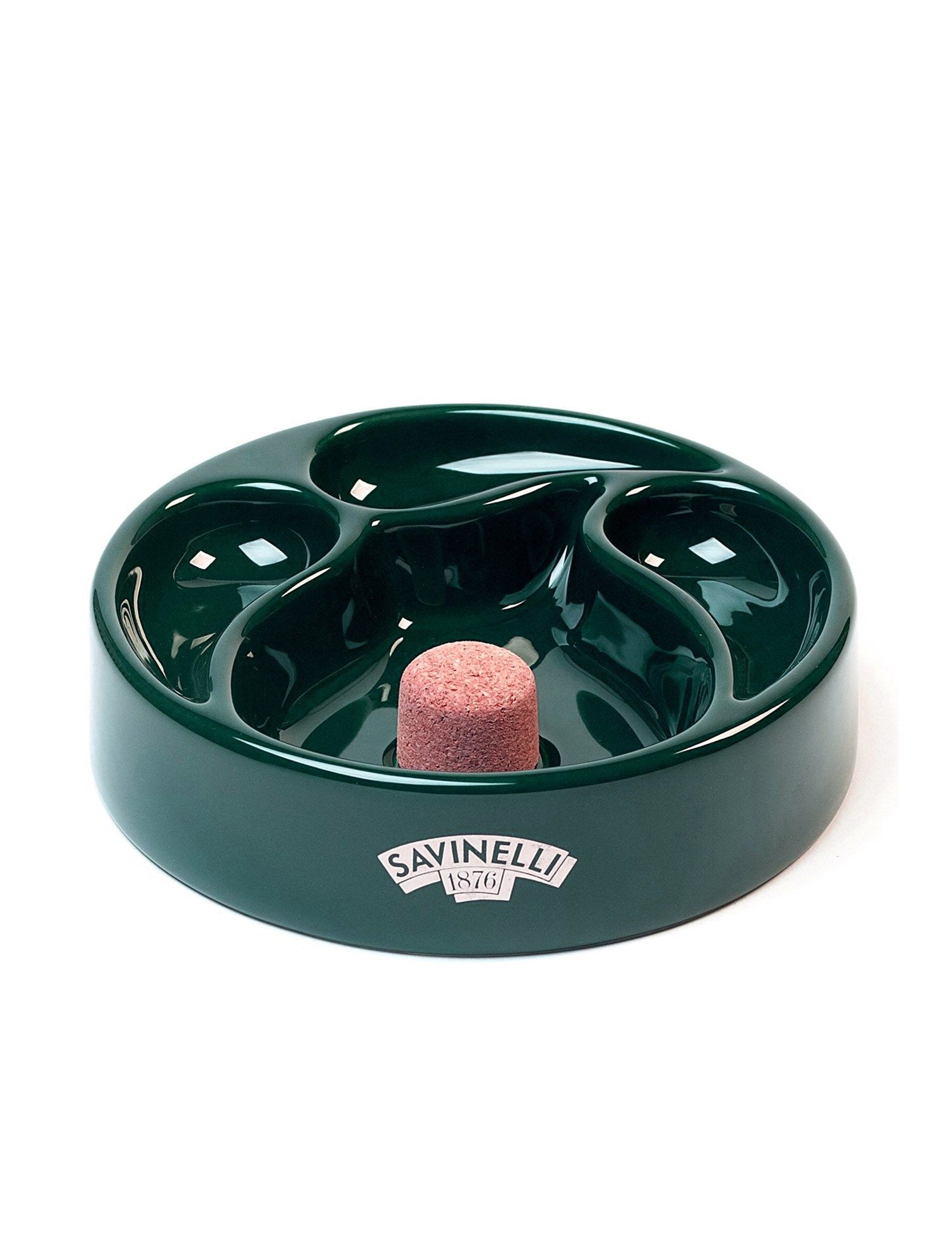Savinelli Pipe Ashtray with 3-Pipe Stands (Green)
