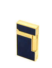 Load image into Gallery viewer, S.T Dupont Natural Blue Lacquer Ligne 2 Lighter with Yellow Gold Finish
