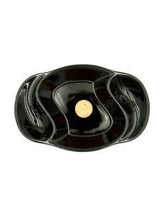 2-Pipe Black Ceramic Ashtray with knocker P902