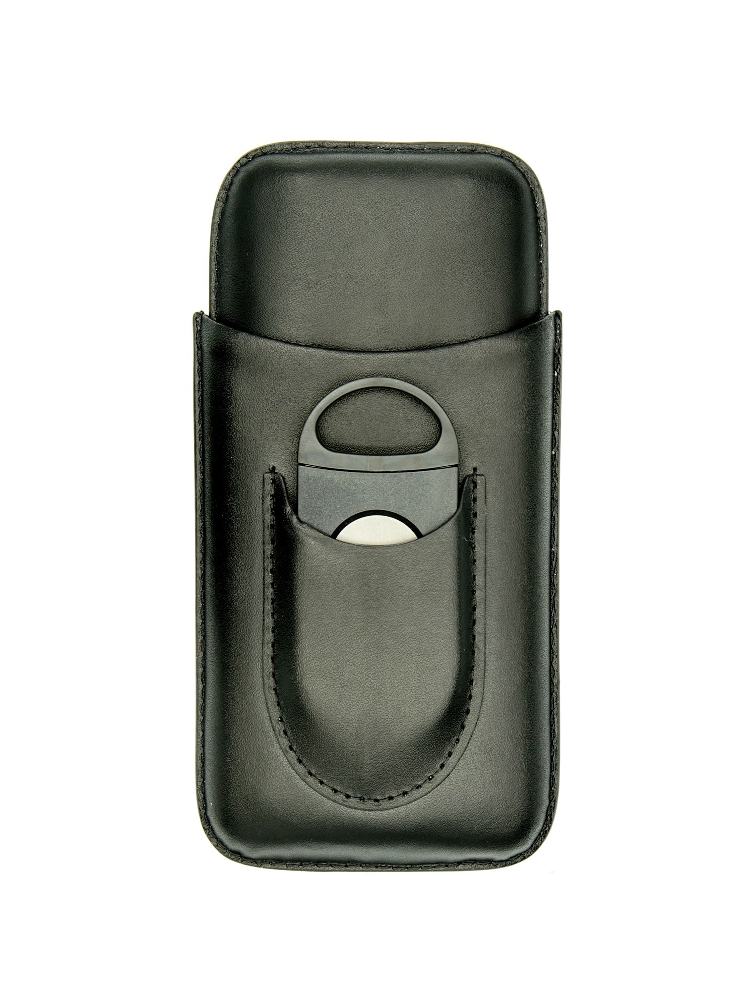 Big Easy Leather Cigar Case with Cutter (Black)