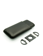 Load image into Gallery viewer, Big Easy 54 Leather Cigar Case 3-Finger with Cutter (Black)
