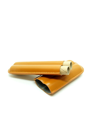 Big Easy 54 Leather Cigar Case 2-Finger (Brown)